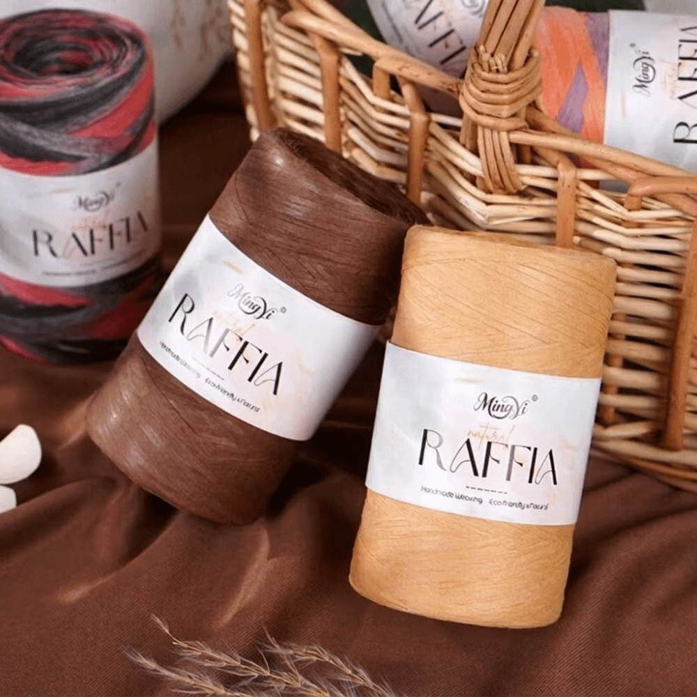 Crochet Bag Raffia - Wielokolorowa włóczka rafia DIY, ręcznie robiona