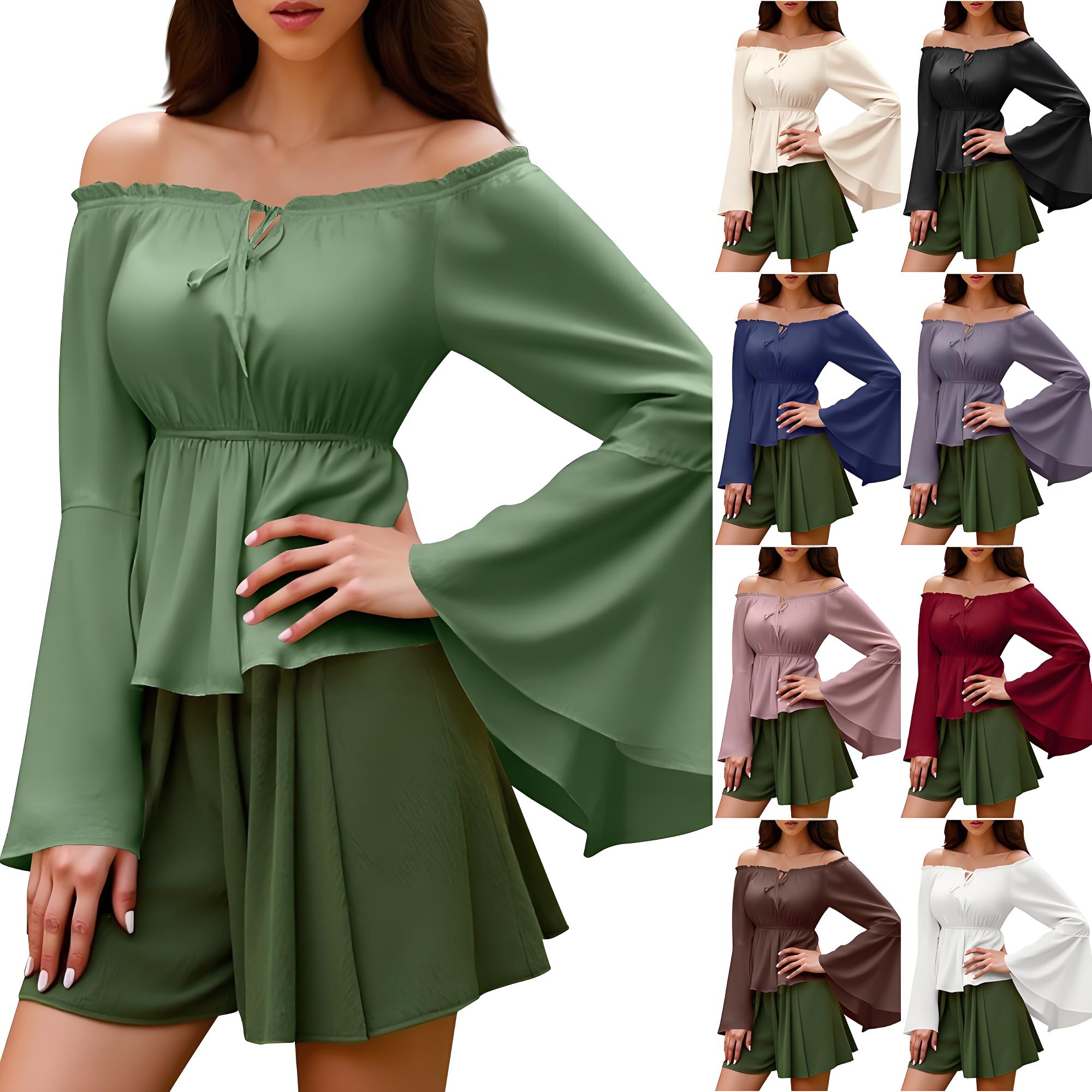 Blouse Off Shoulder - Bluzka renesansowa, koszula wiejska damska z
