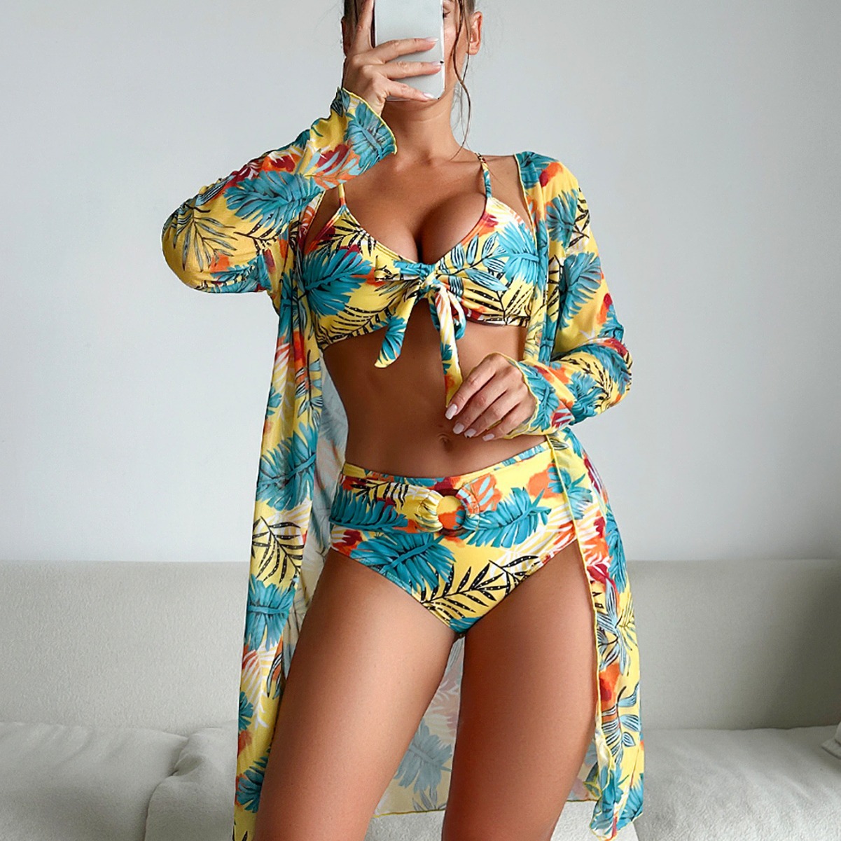 Damski 3-częściowy strój kąpie – Kimono Sheer Floral recenzja i cena